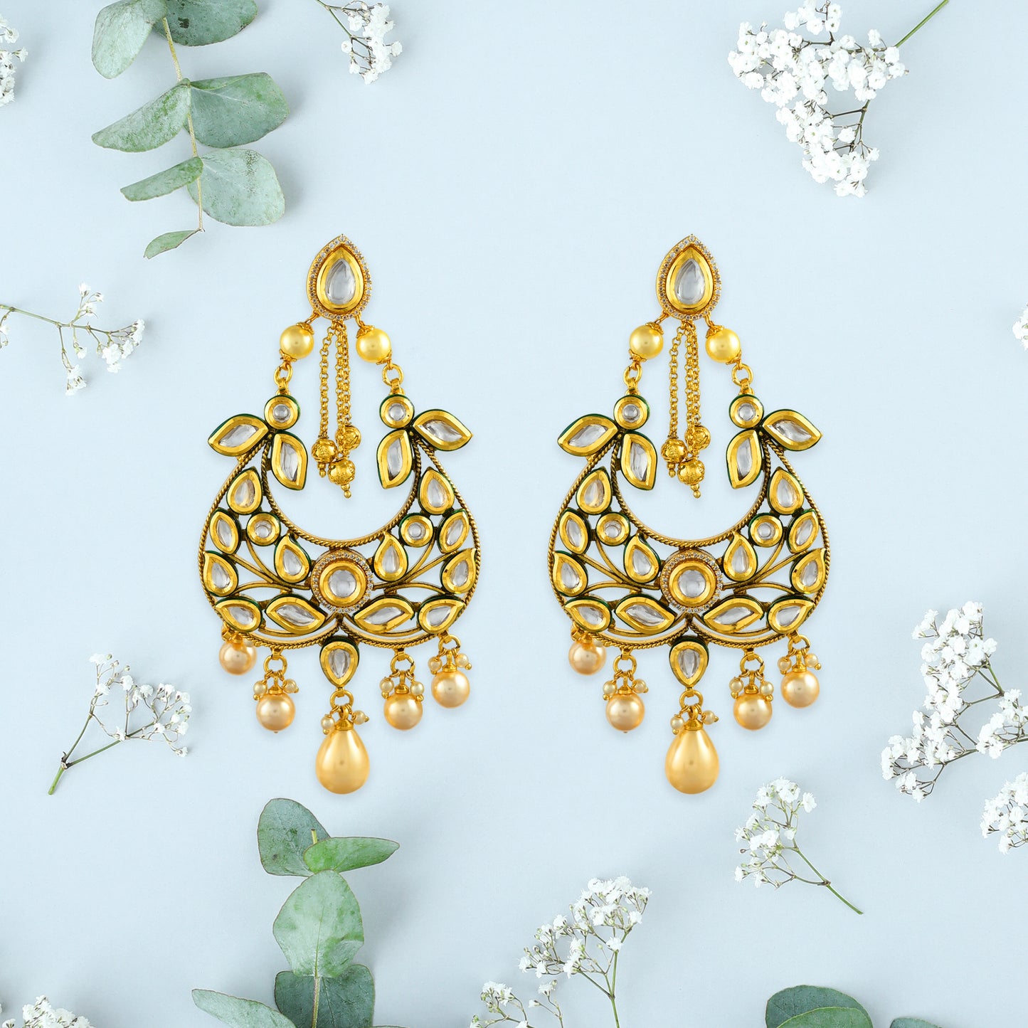 Gulab Kundan Earrings