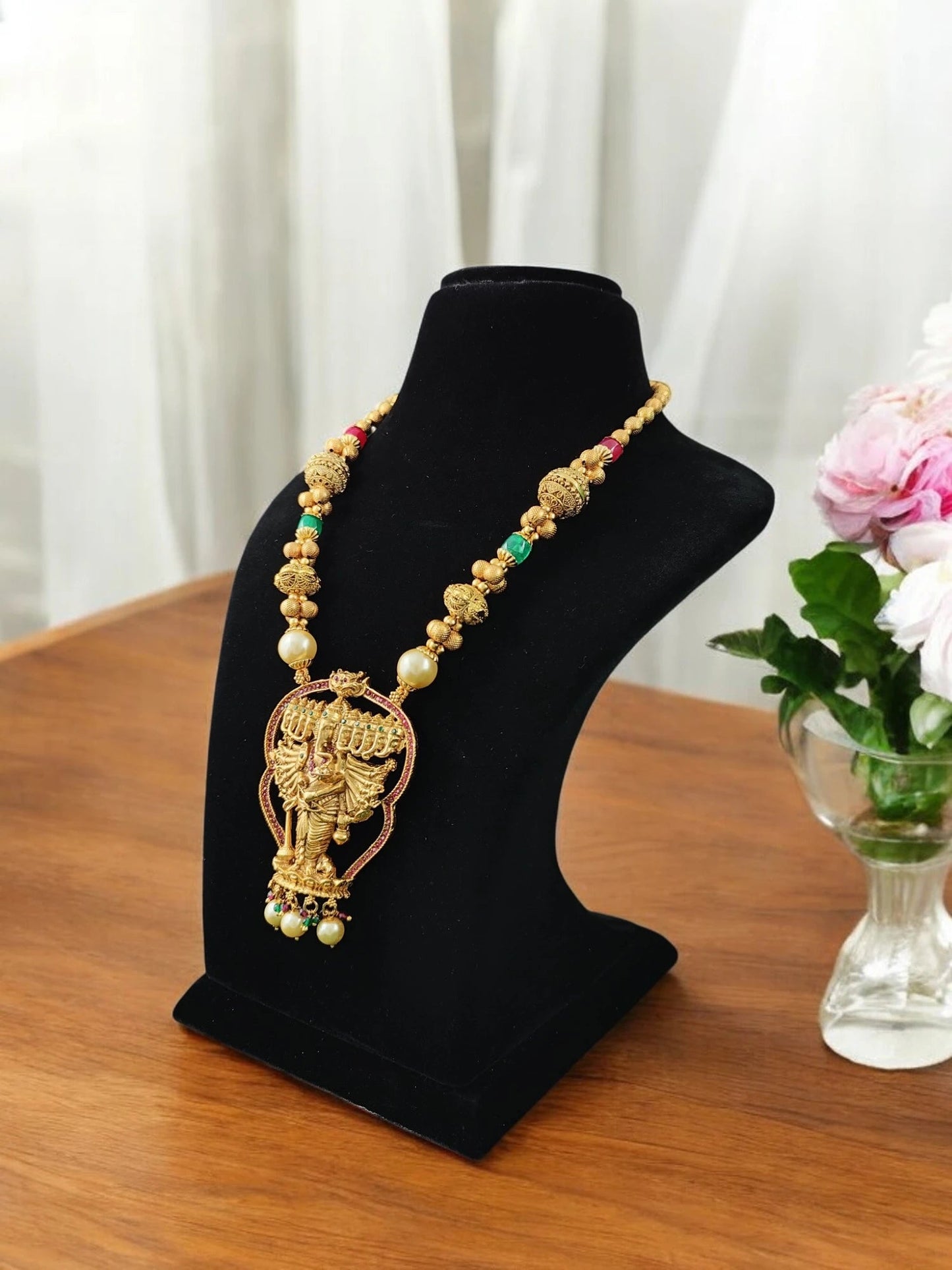 Anvika Temple Pendent Set