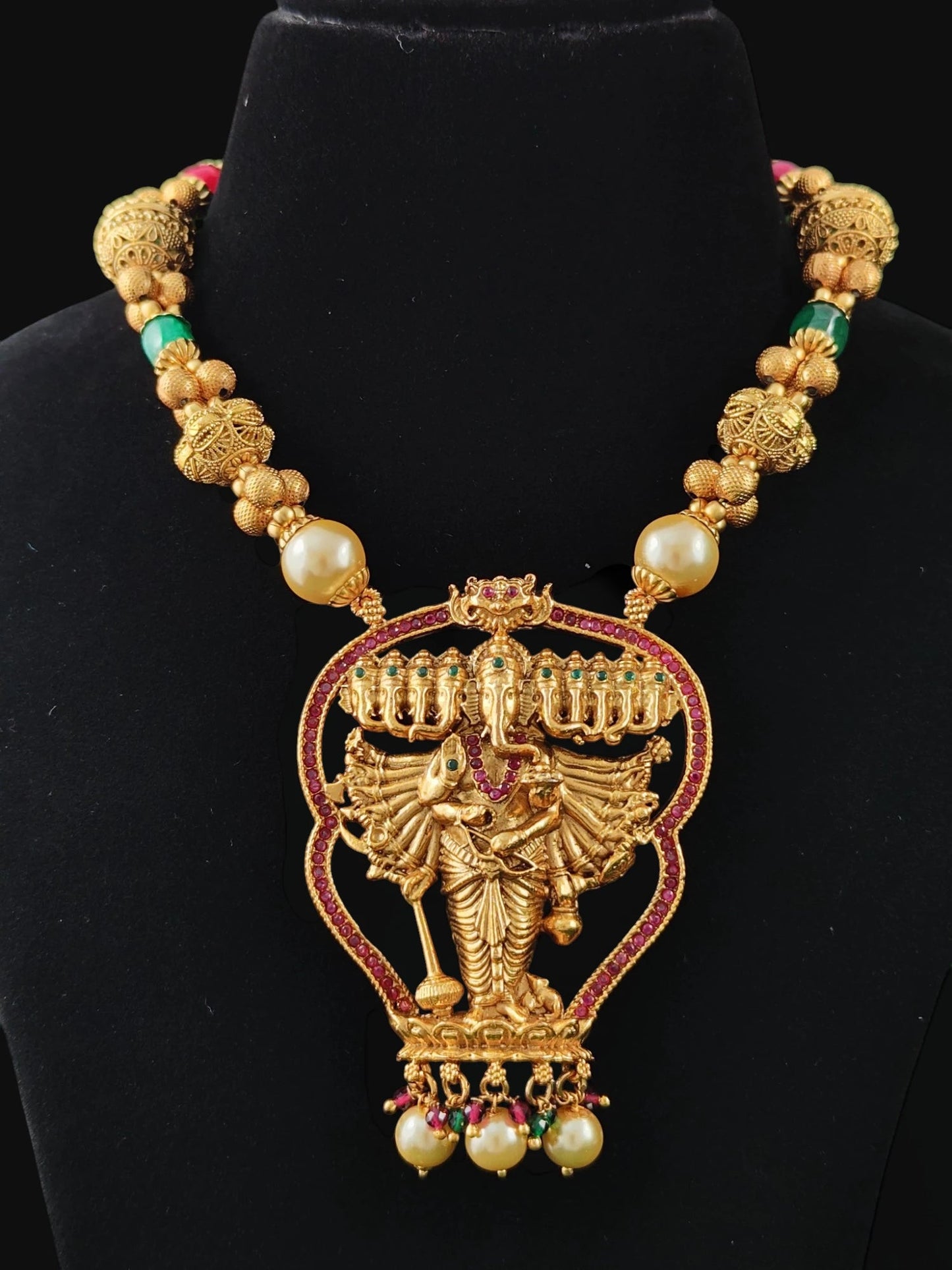 Anvika Temple Pendent Set