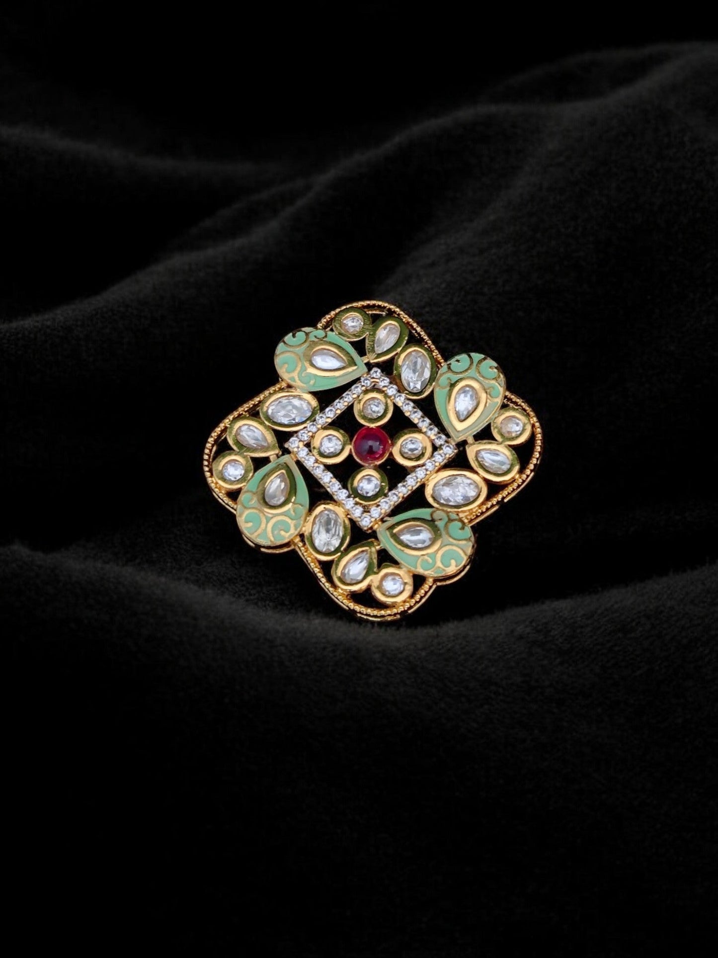 Raima Kundan Cocktail Ring