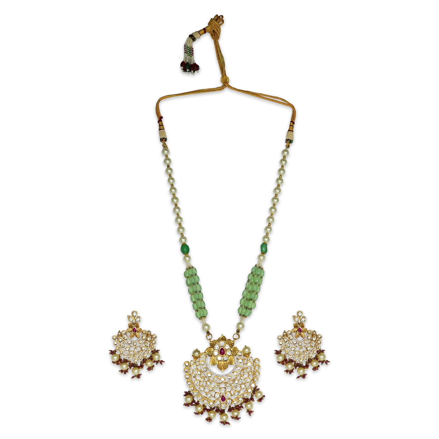 Diya Kundan Pendant Set