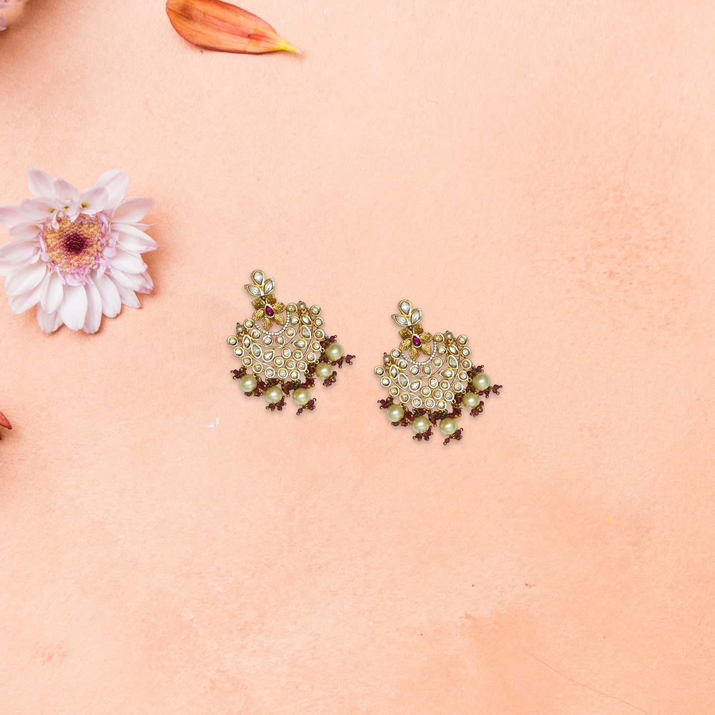 Diya Kundan Pendant Set