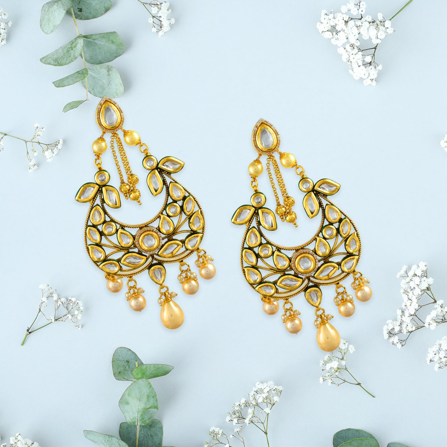 Gulab Kundan Earrings
