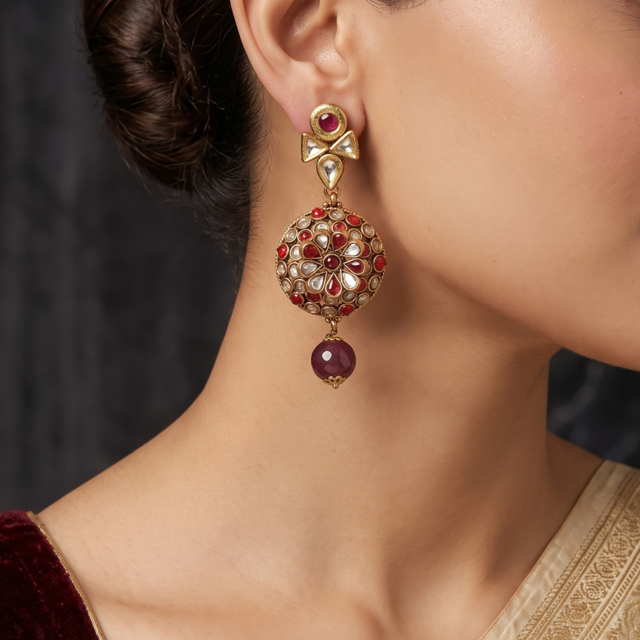 Polki Earring - E000T6