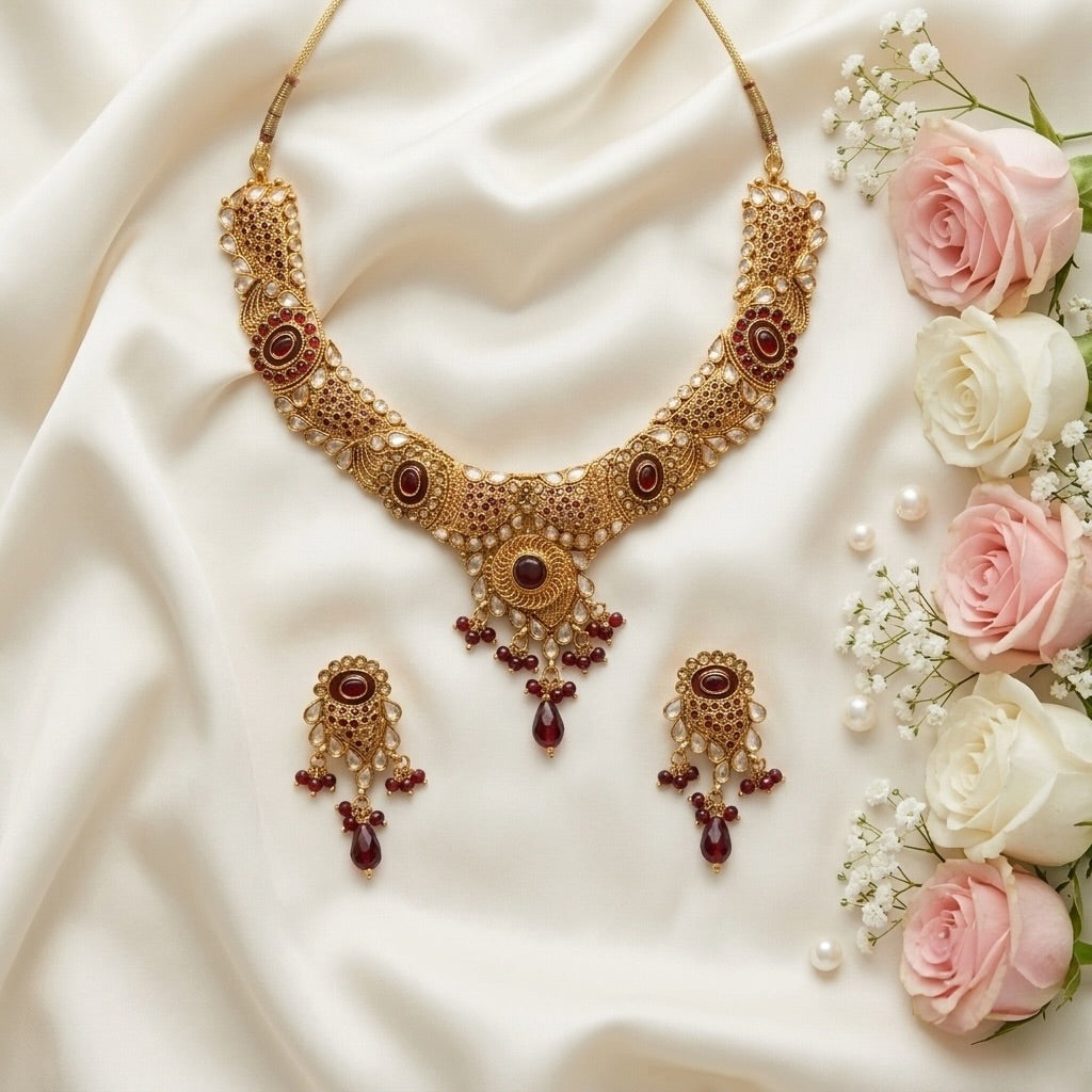 Polki Necklace Set - E004HZ