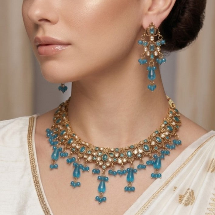Polki Necklace Set - E004I6