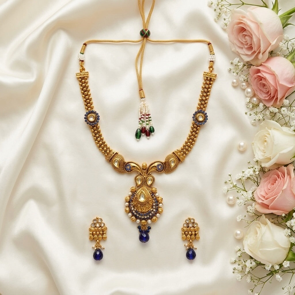 Polki Necklace Set - E004IT