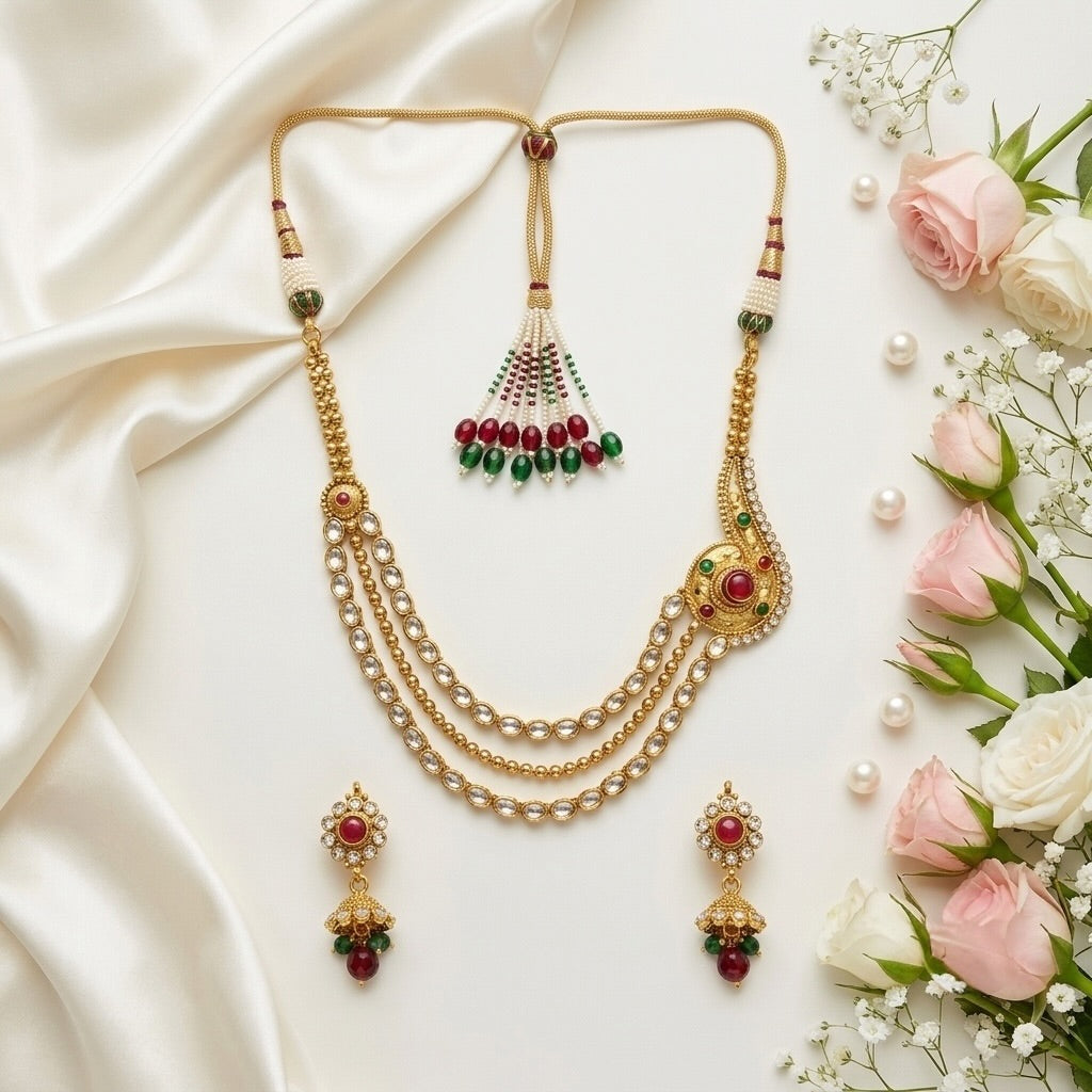 Polki Necklace Set - E004IW