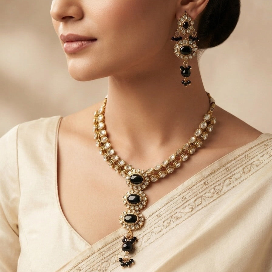Polki Necklace Set - E004JW