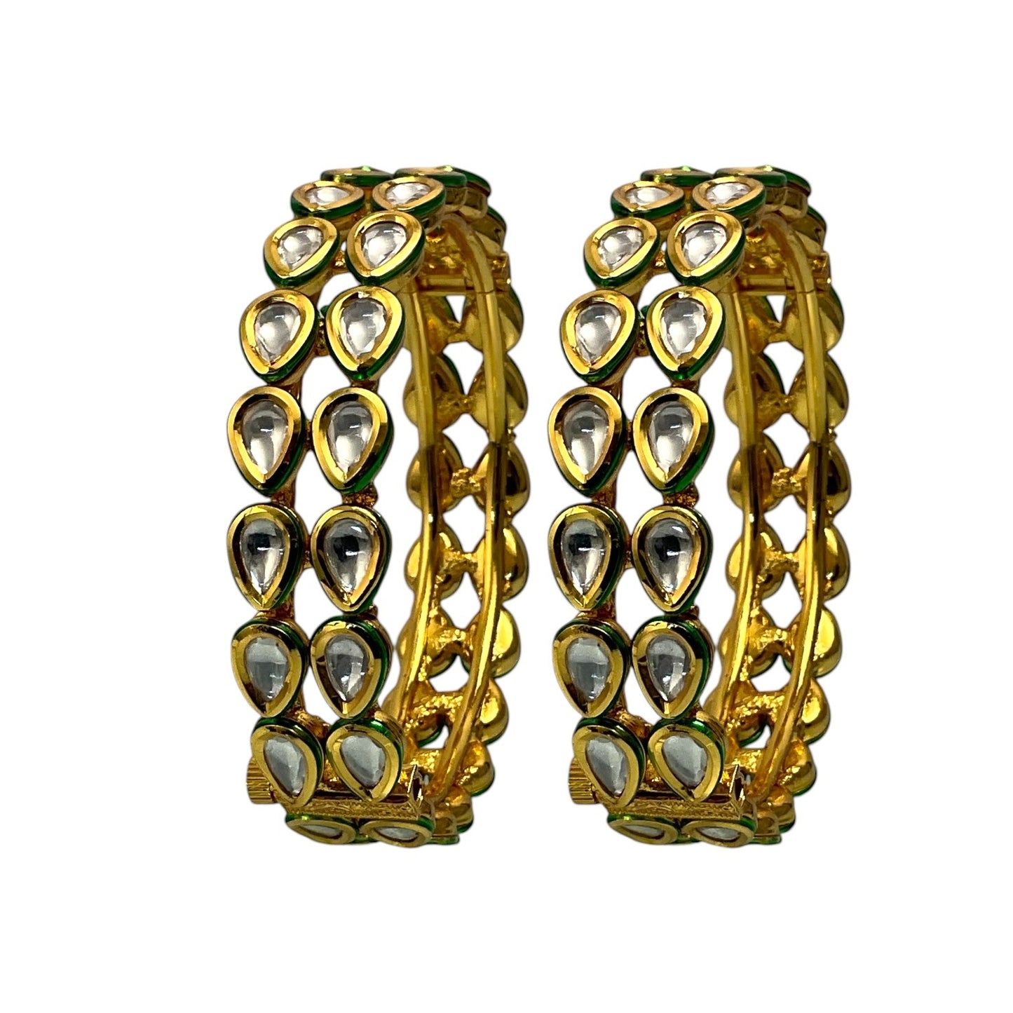 Kundan Bangles -2X6 - 2X4