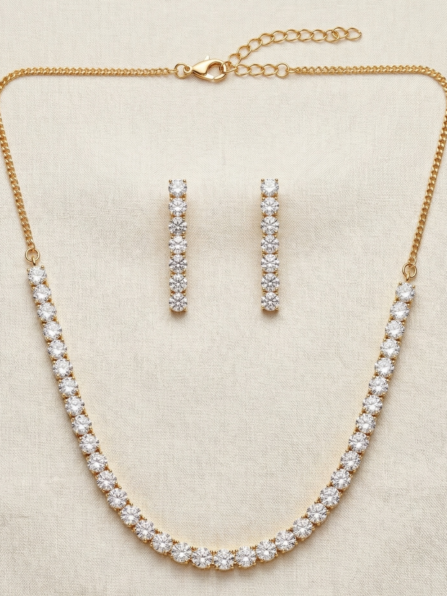 Zoe Zircon Gold-Plated Necklace Set