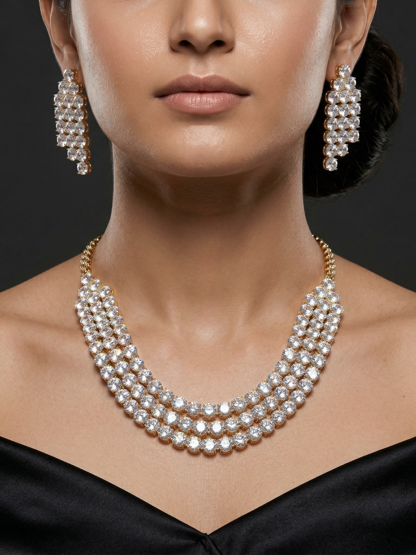 Hazel Zircon Gold-Plated Necklace Set