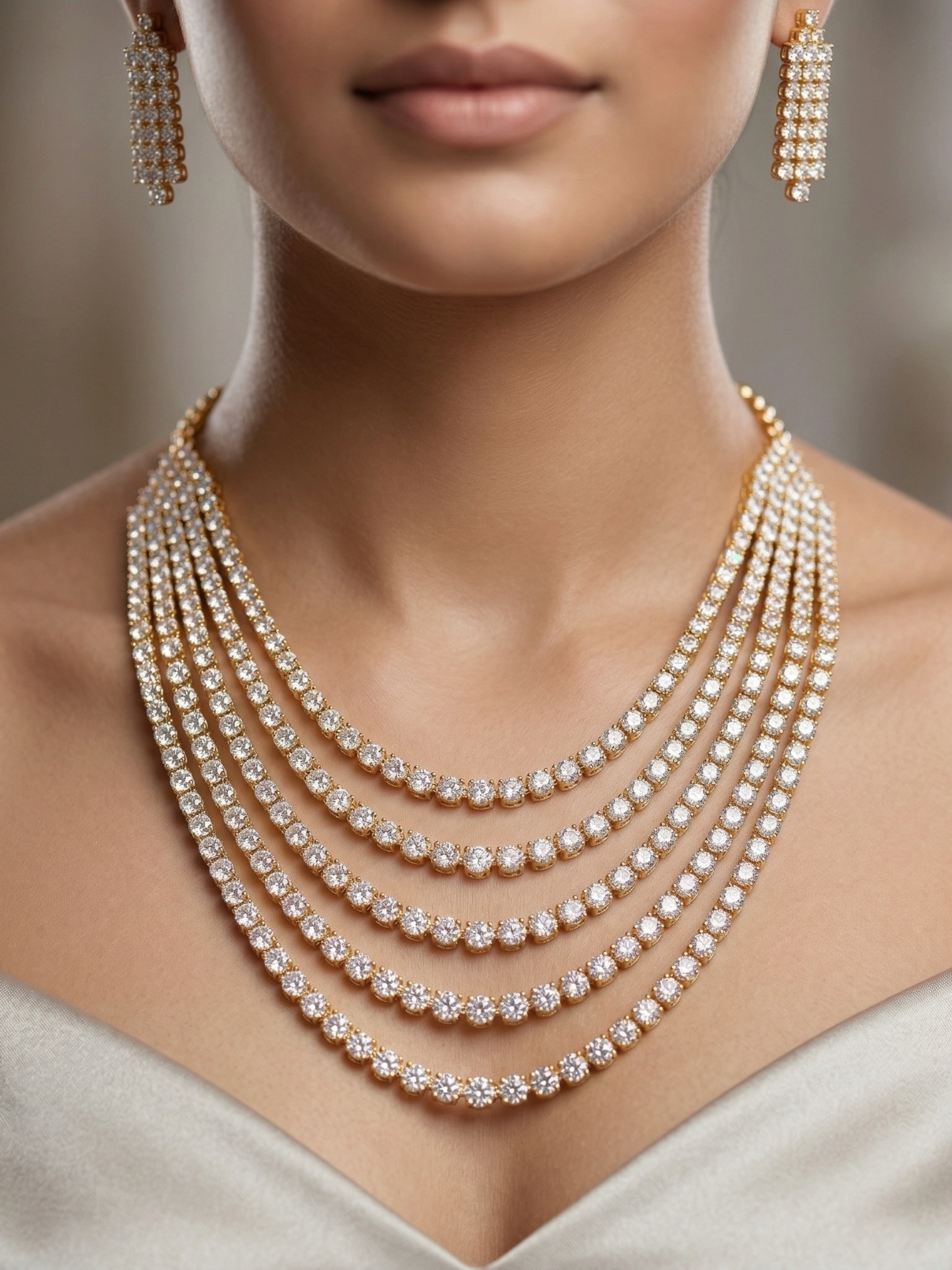 Bella Zircon Gold-Plated Necklace Set