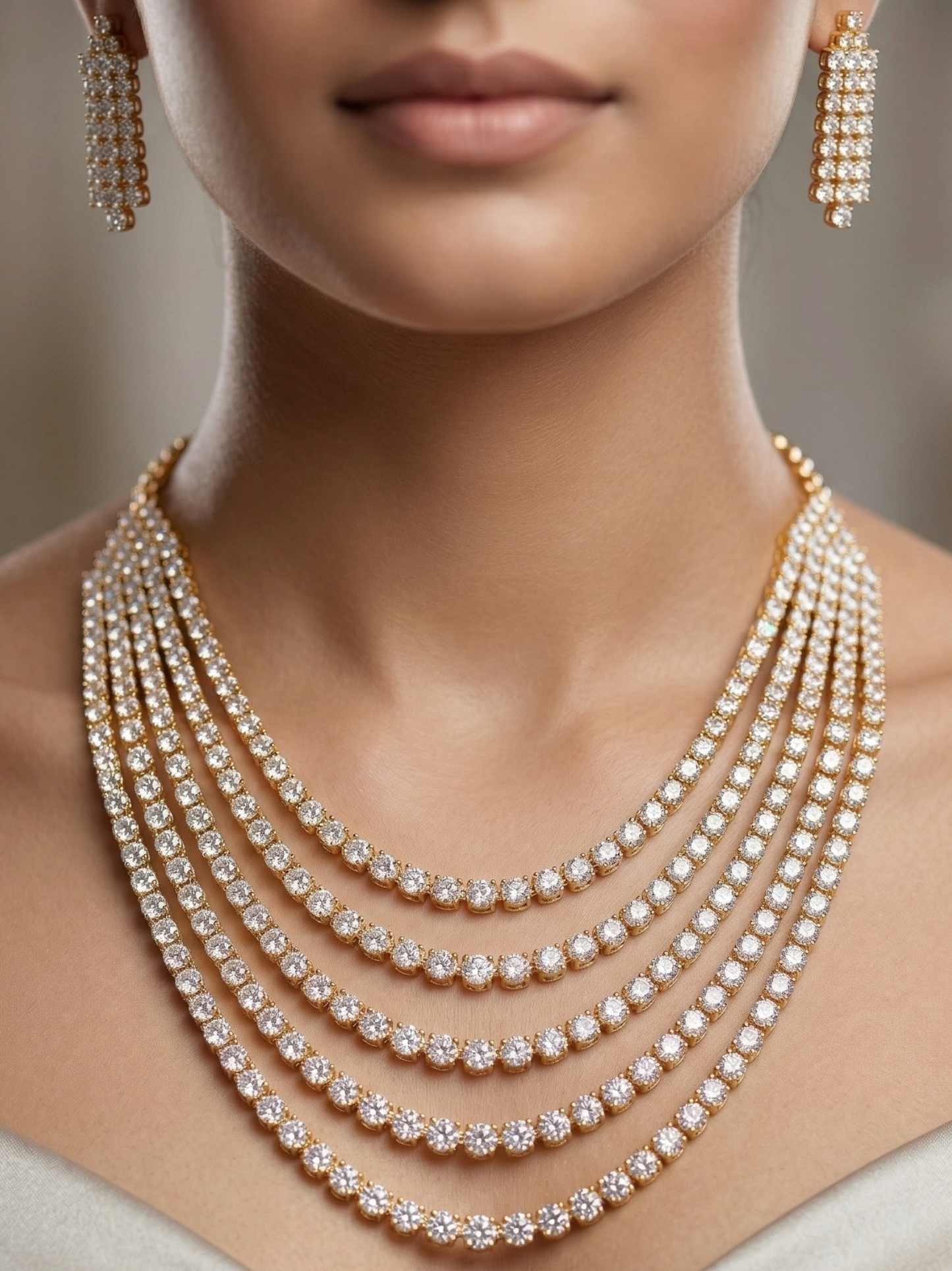 Bella Zircon Gold-Plated Necklace Set