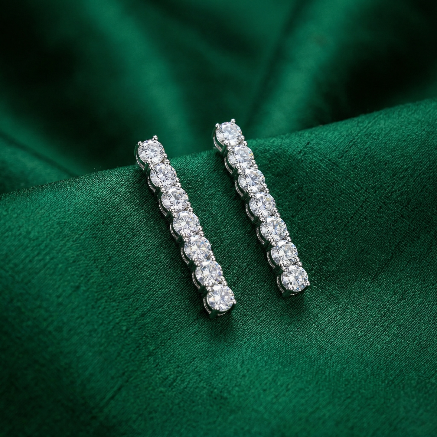 Ava Zircon White Rodium Necklace Set