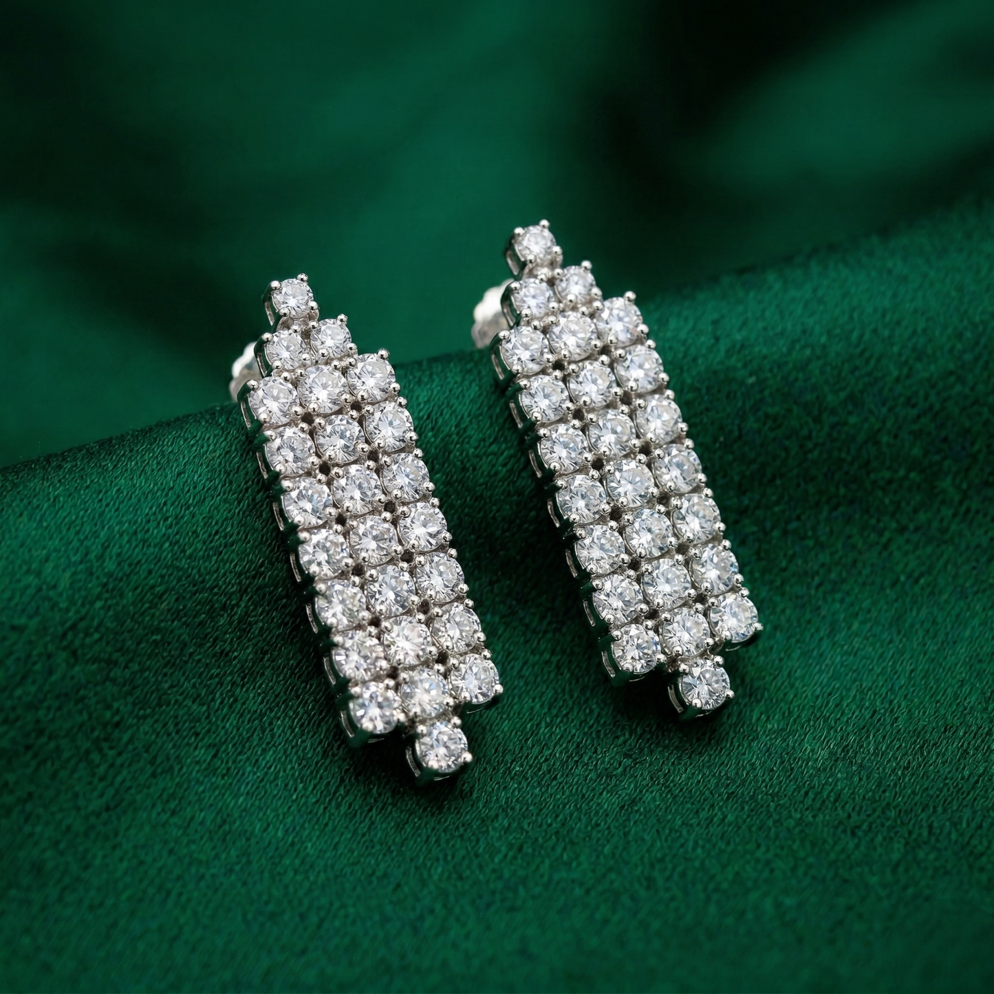 Chloe Zircon White Rodium Necklace Set