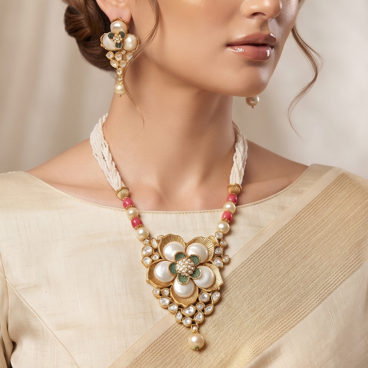 Kimaya Kundan Pendent Set