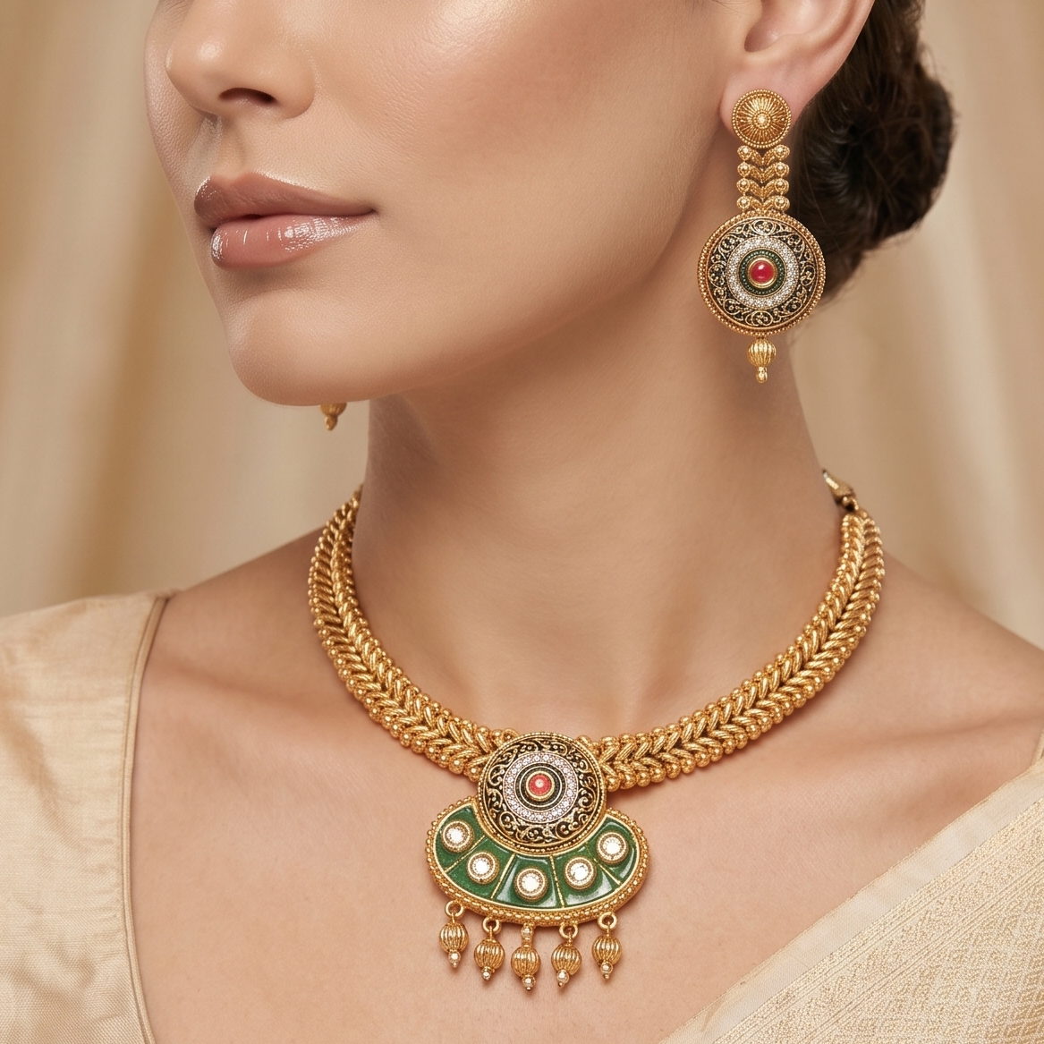 Anvika Polki Necklace Set