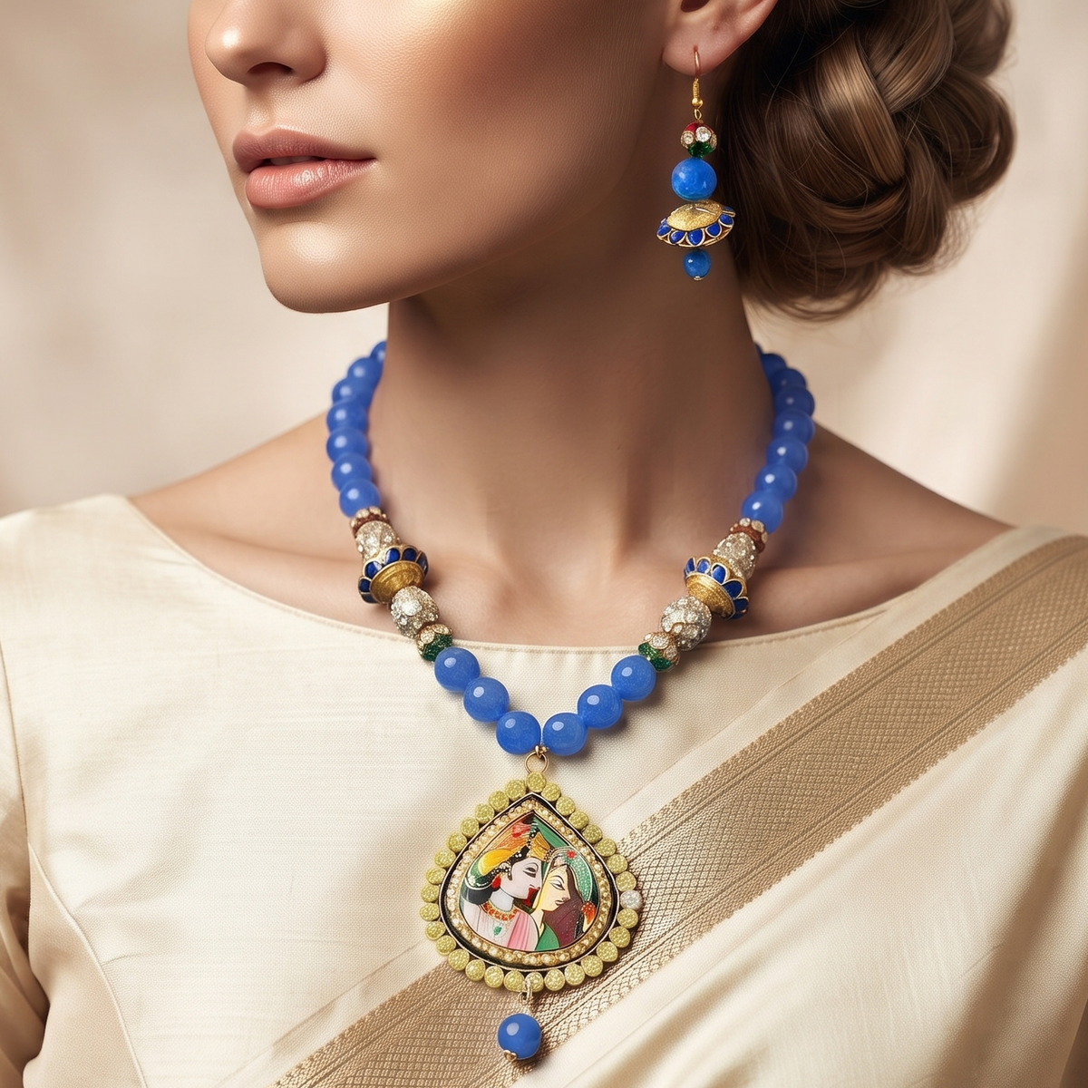 Manvi Kundan Pendent Set