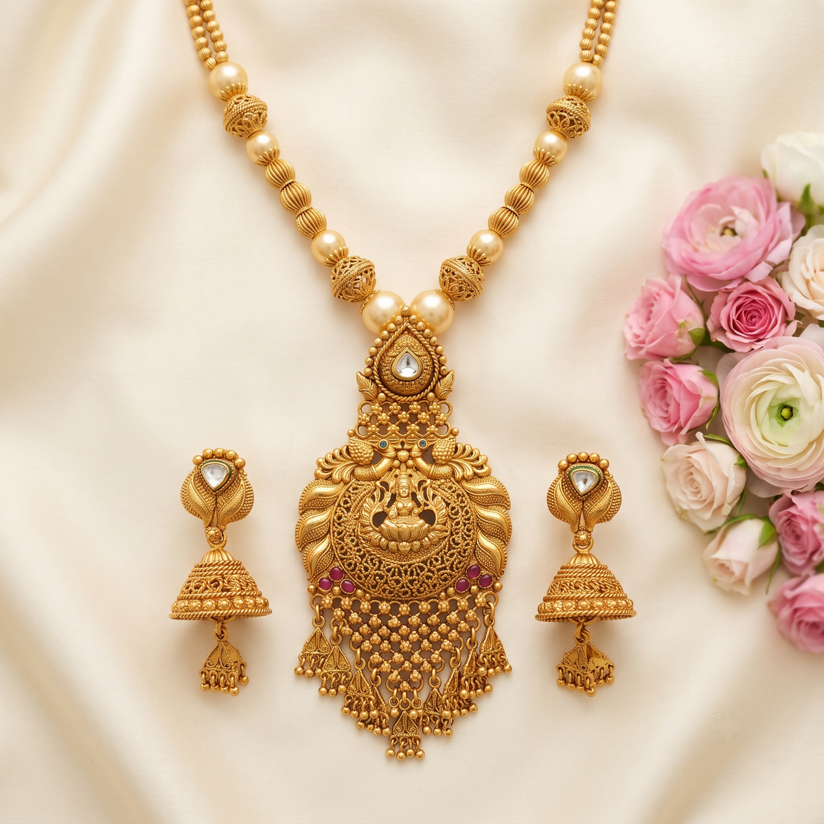 Ridhima Temple Pendent Set