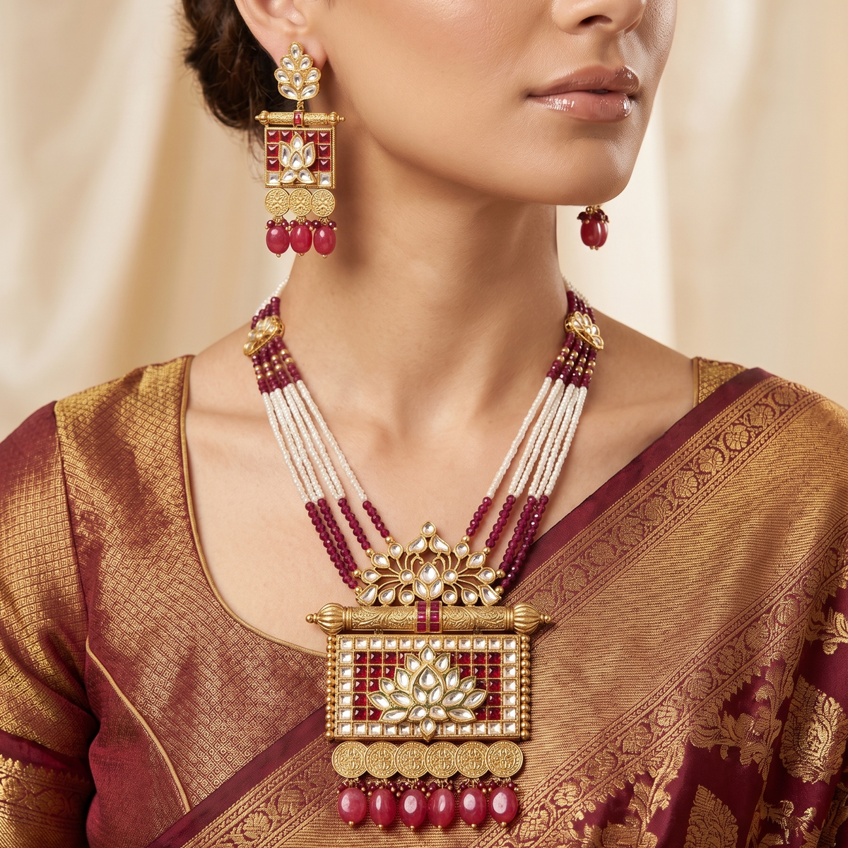 Kashika Kundan Pendent Set