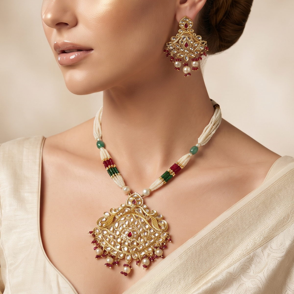 Anika Kundan Pendant Set