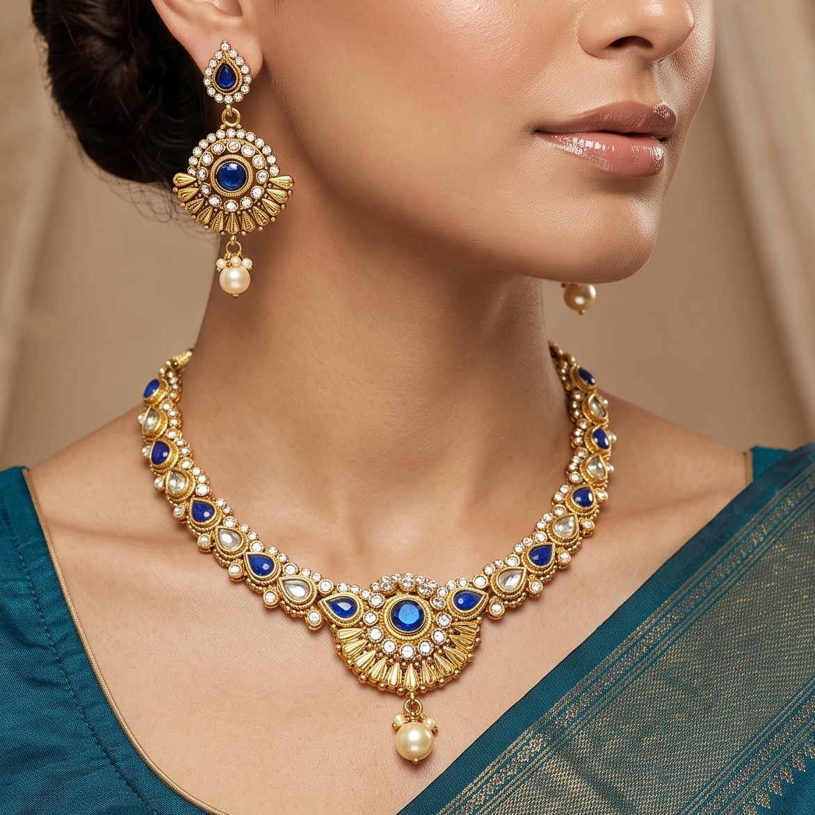 Madhu Polki Necklace Set