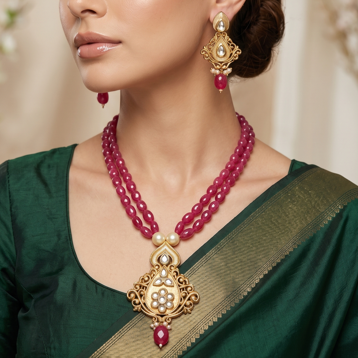 Kritika Kundan Pendent Set