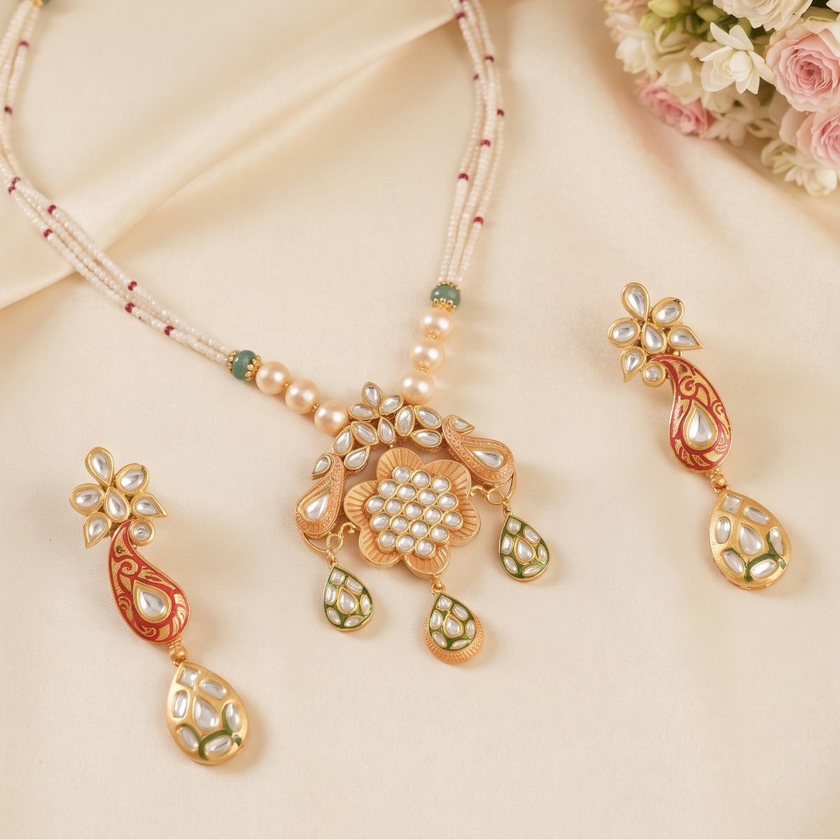 Kamini Kundan Pendent Set
