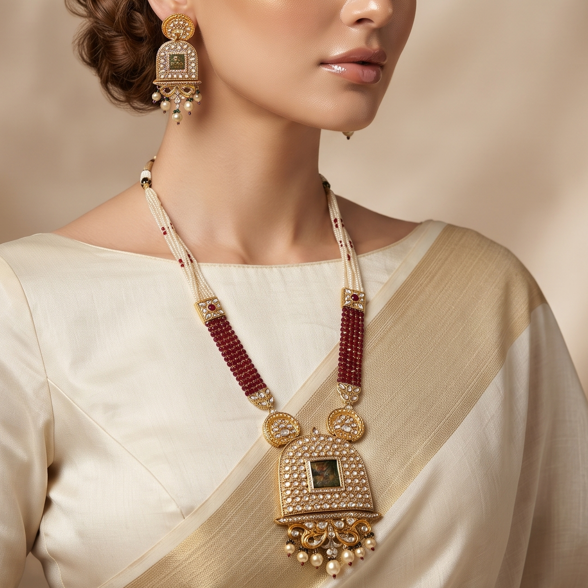 Anaya Kundan Pendant Set
