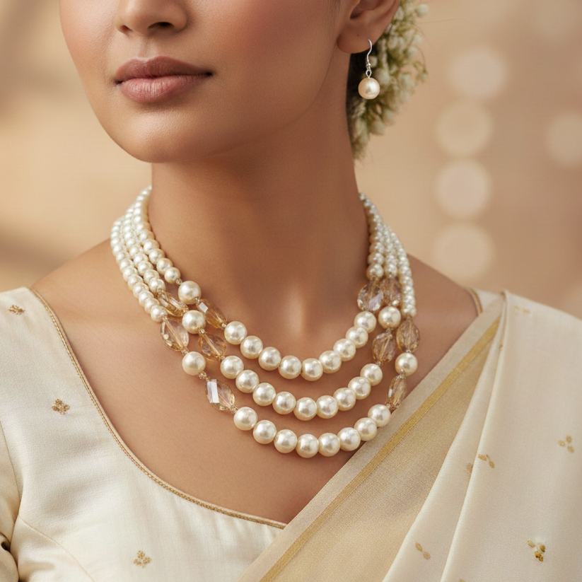 Maragatham Pearl Necklace Sets