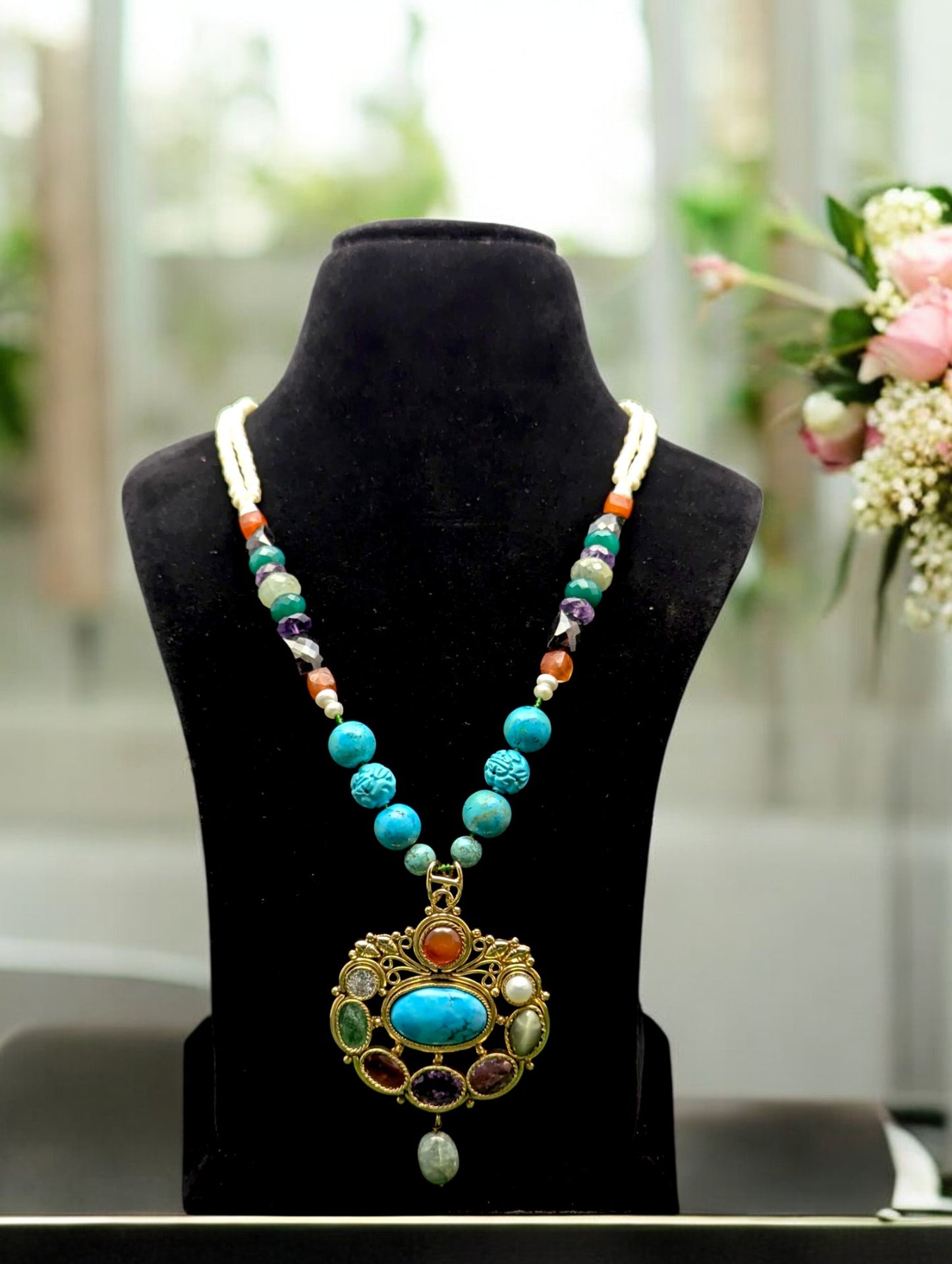 Mira Semi-Pr. Navratan Necklace