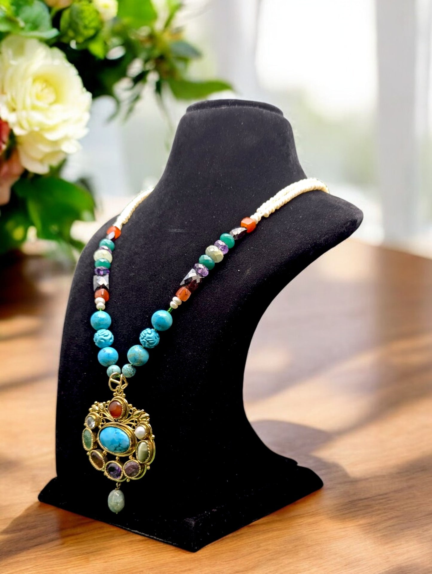 Mira Semi-Pr. Navratan Necklace