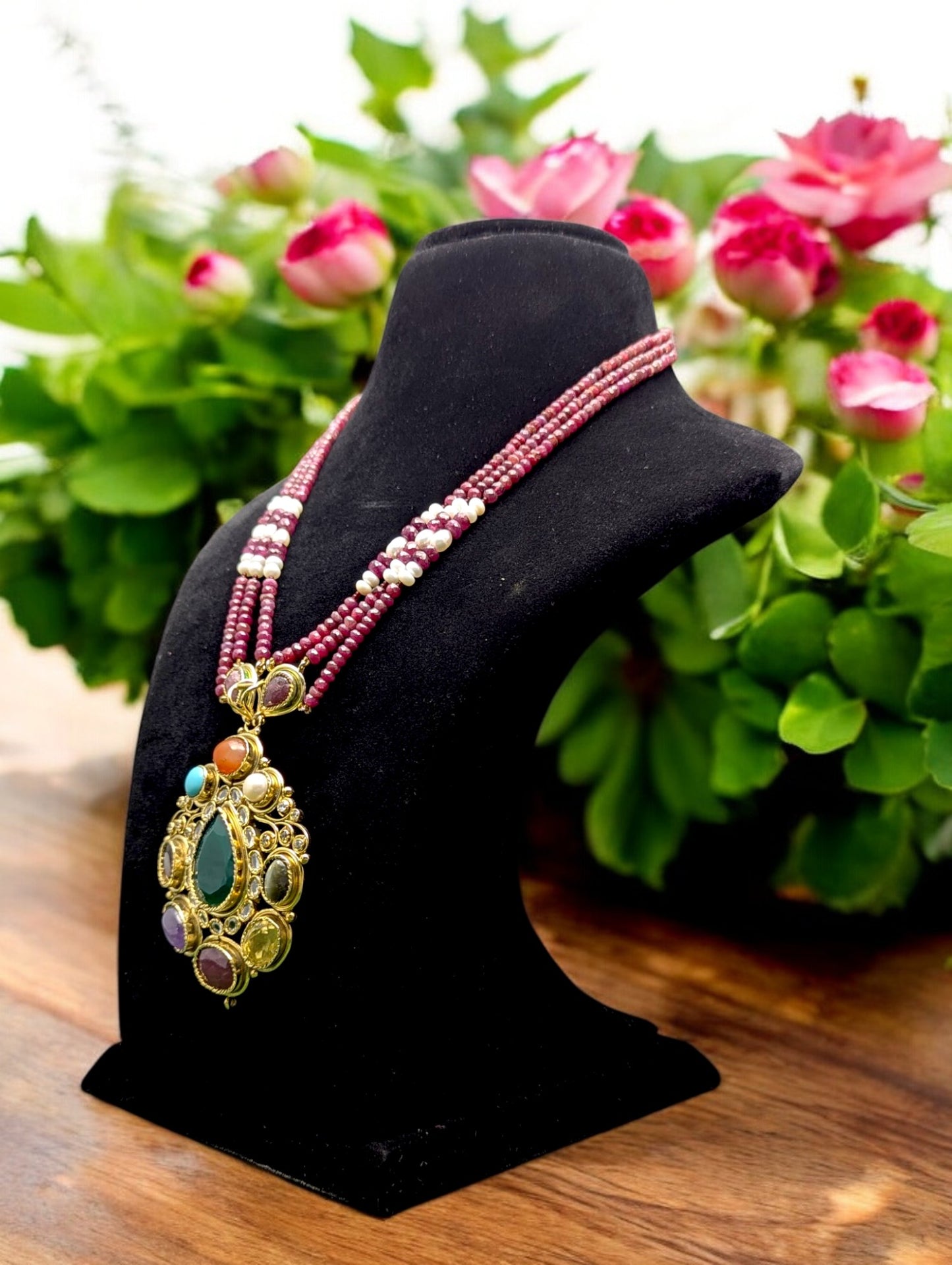 Nitya Semi-Pr. Navratan Necklace