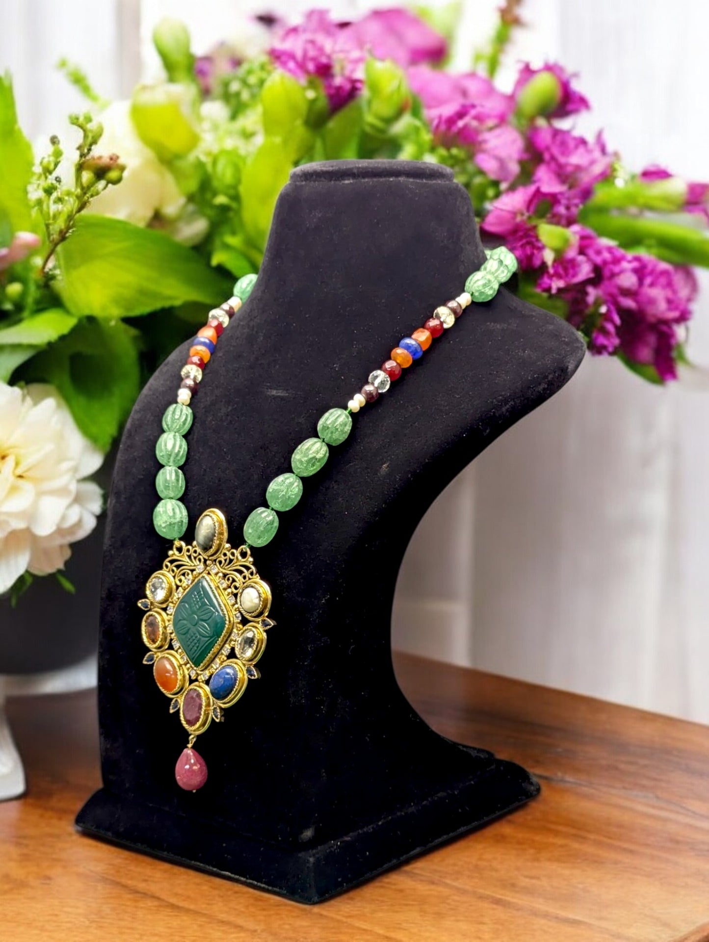 Aaradhya Semi-Pr. Navratan Necklace