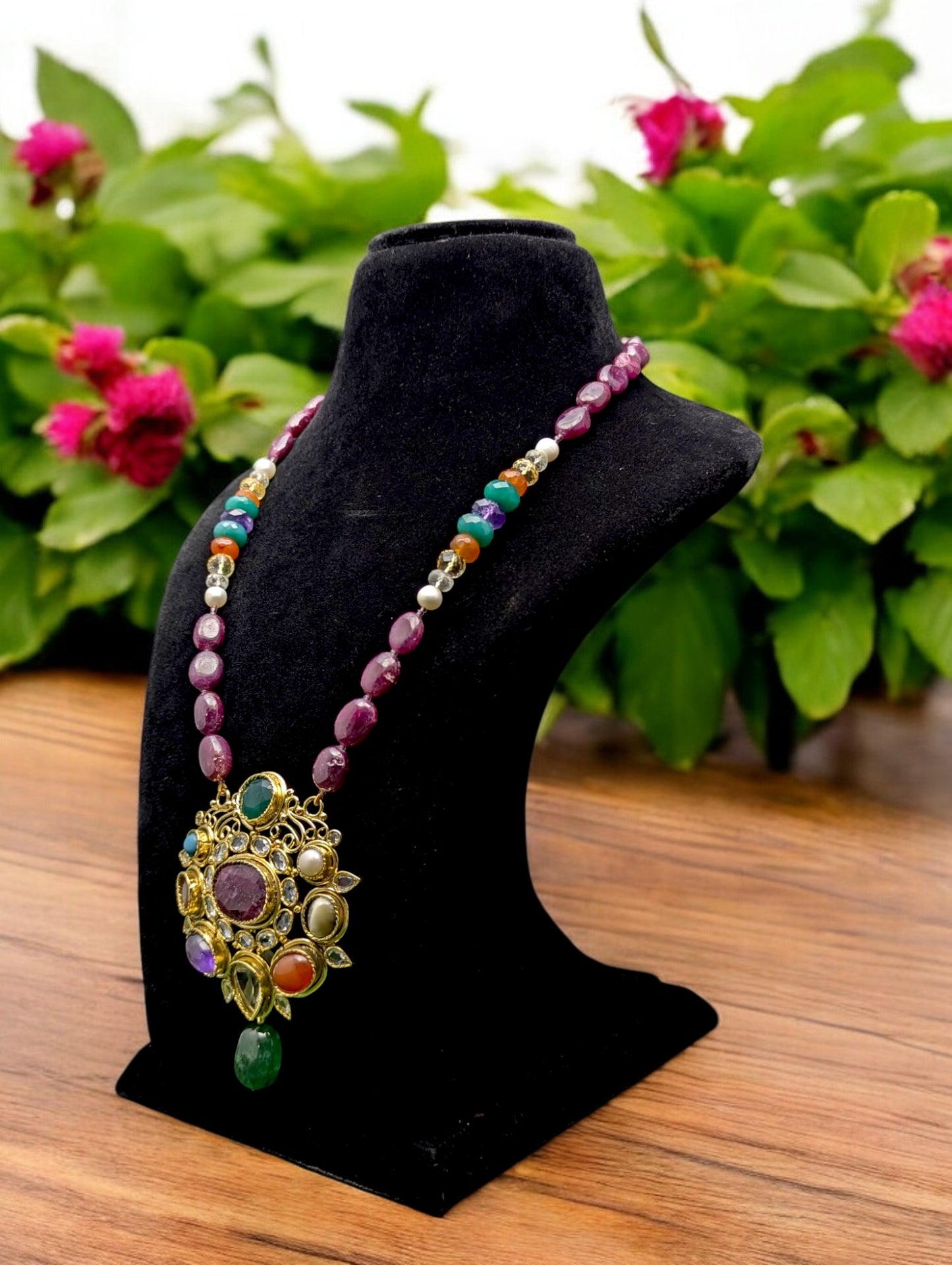 Kavya Semi-Pr. Navratan Necklace