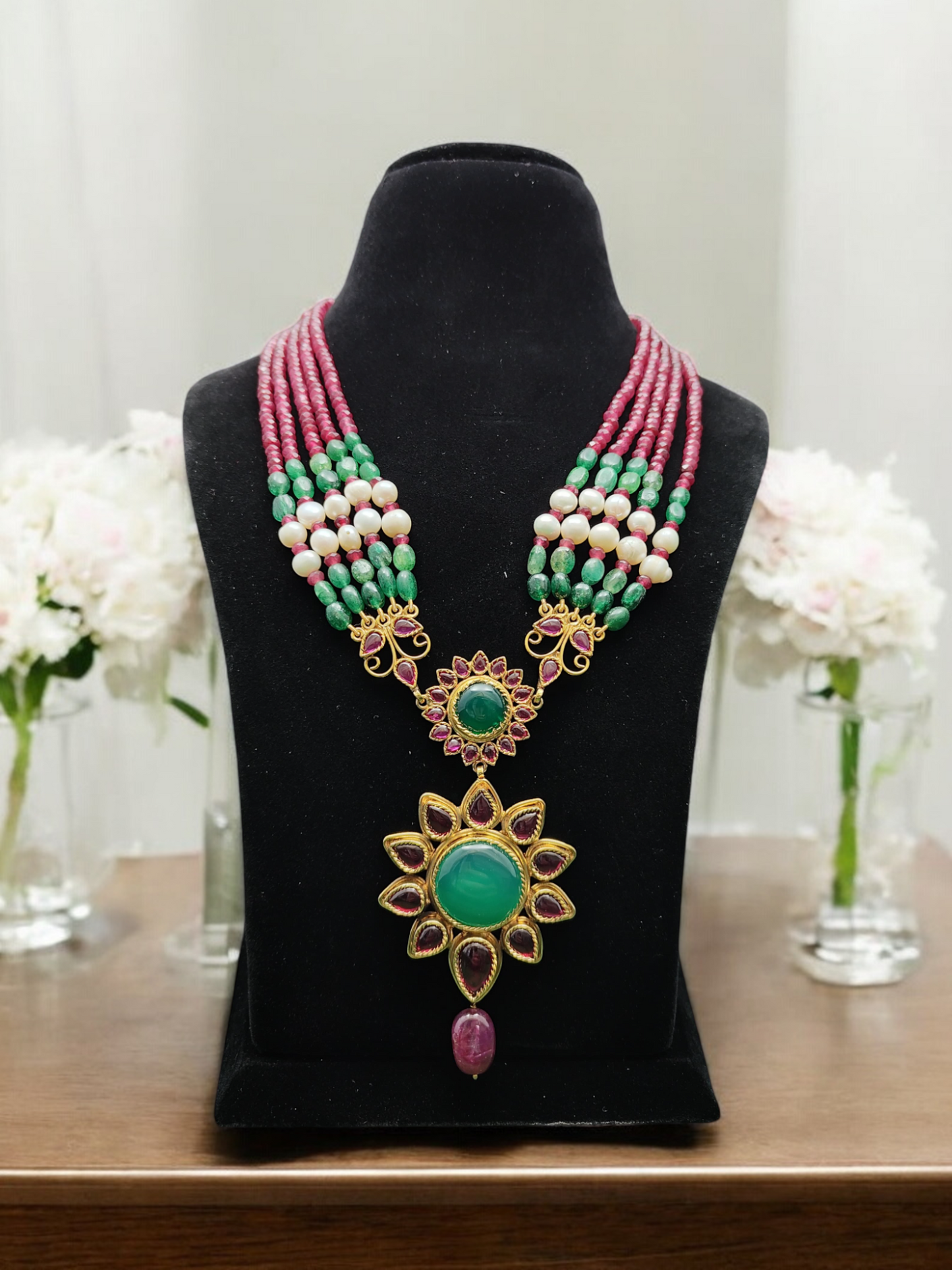 Mallika Semi-Pr. Navratan Necklace