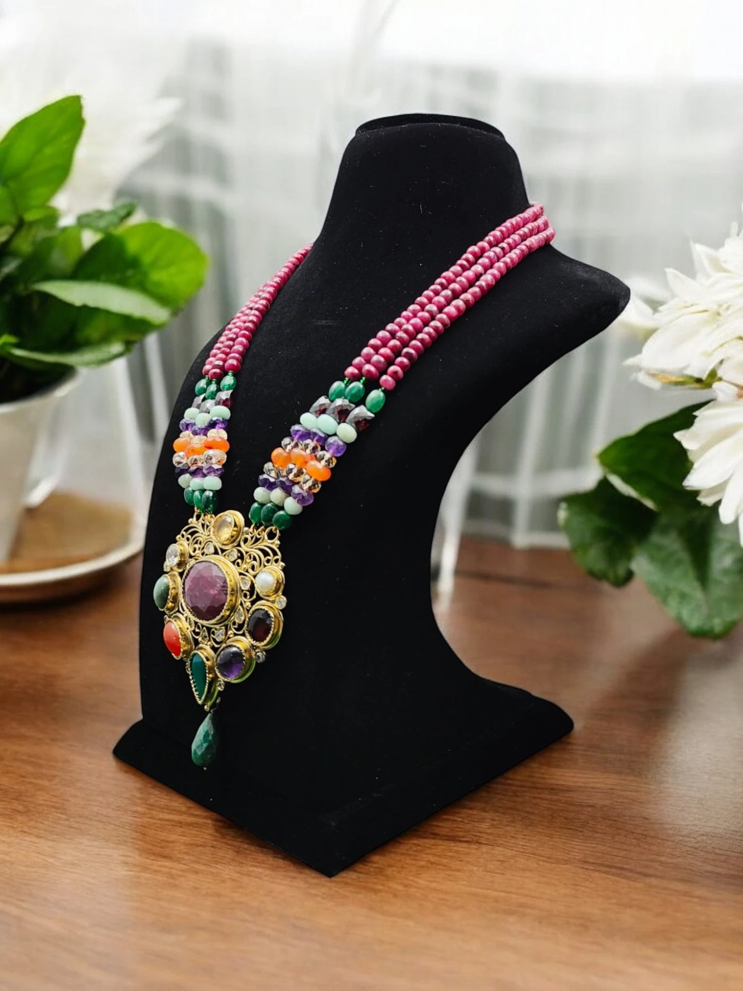 Tara Semi-Pr. Navratan Necklace