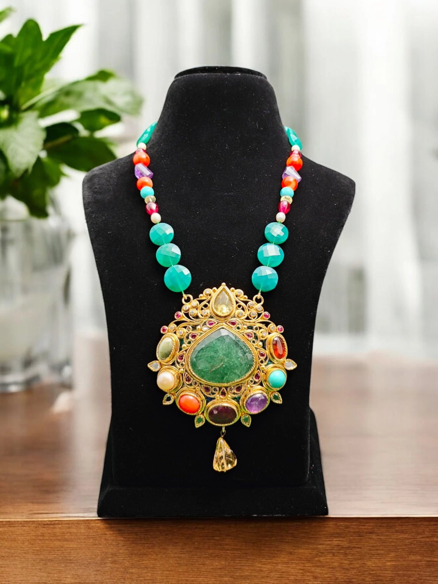 Jyoti Semi-Pr. Navratan Necklace