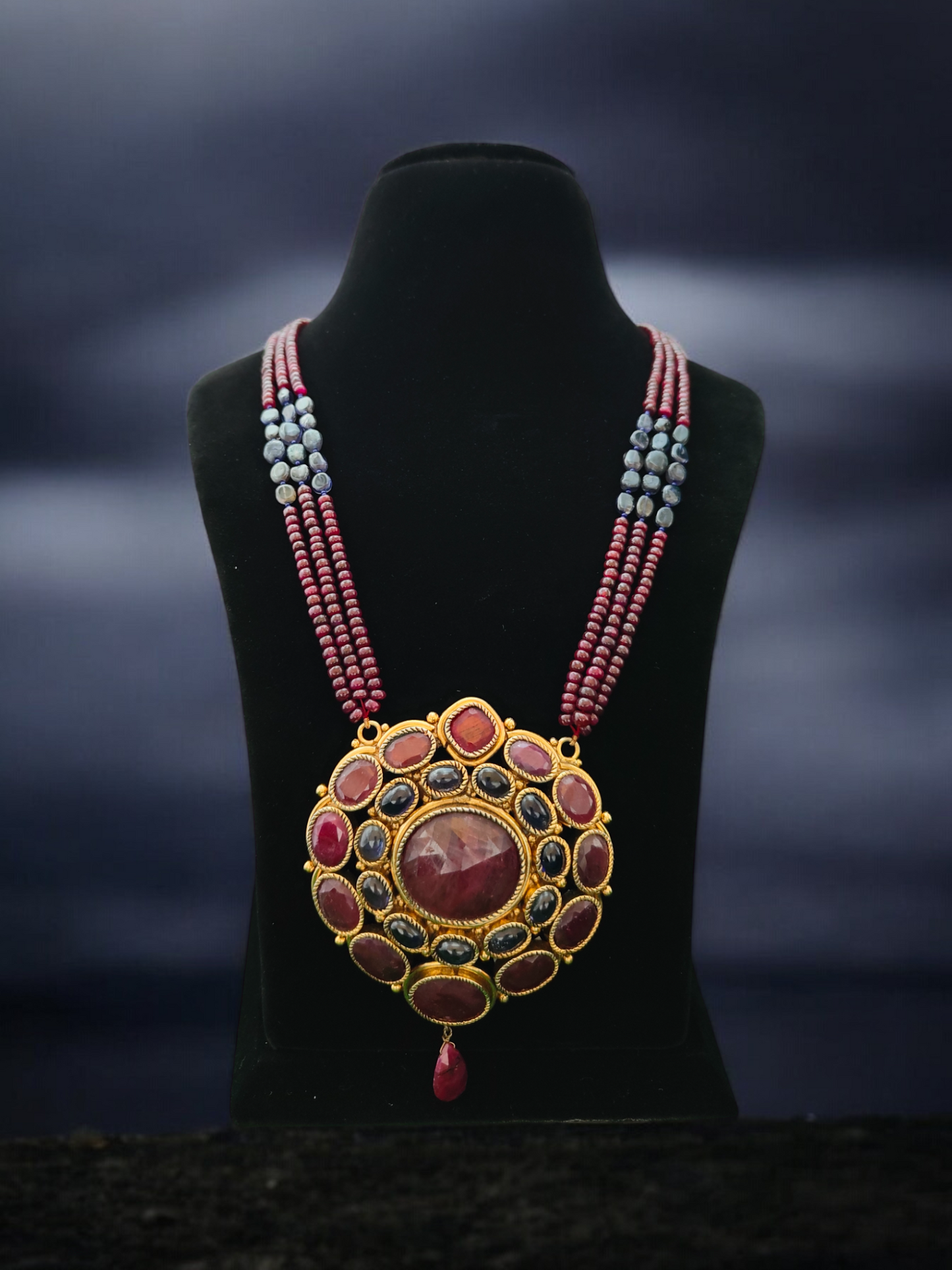 Lata Semi-Pr. Navratan Necklace
