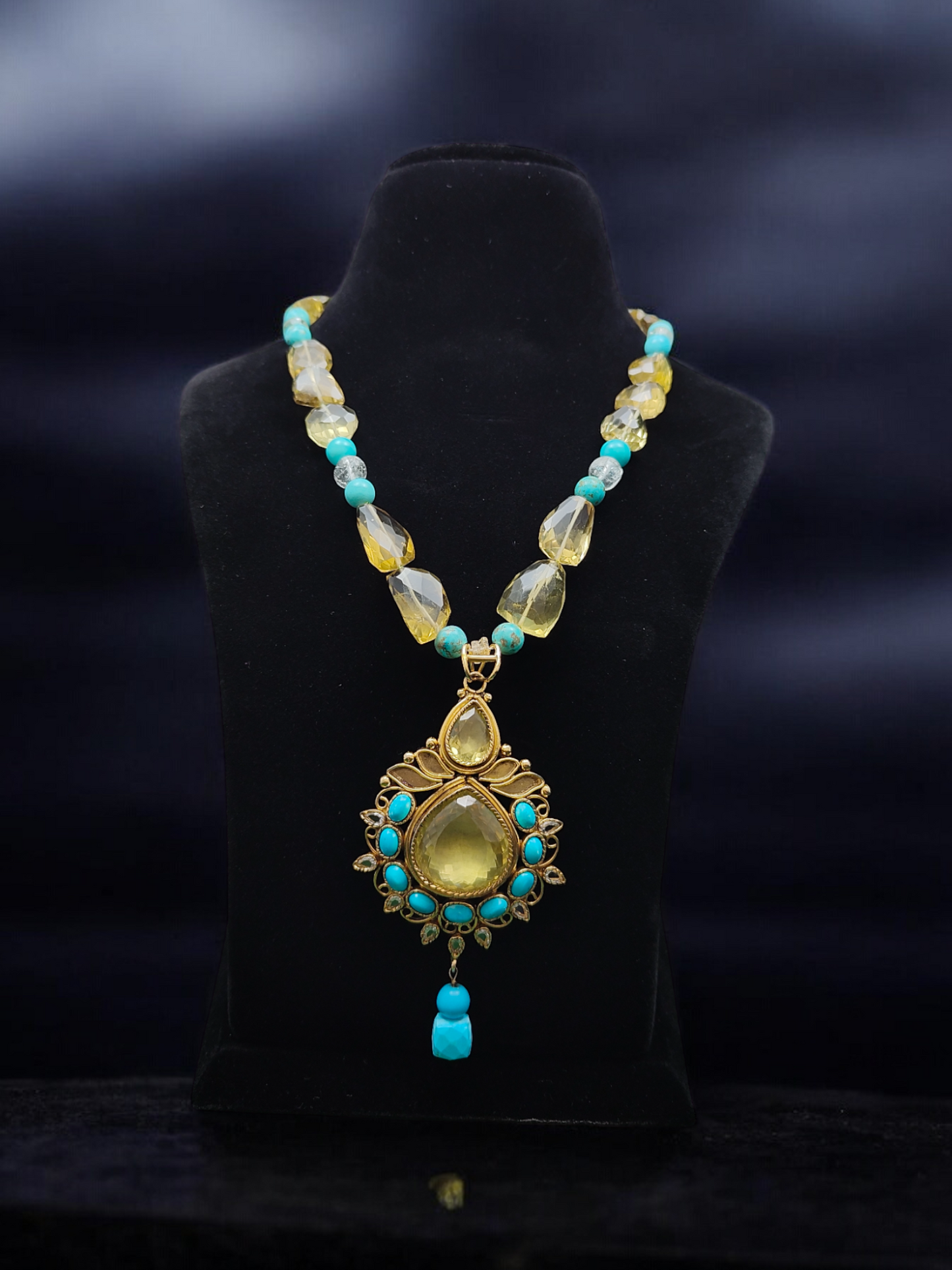 Madhavi Semi-Pr. Navratan Necklace