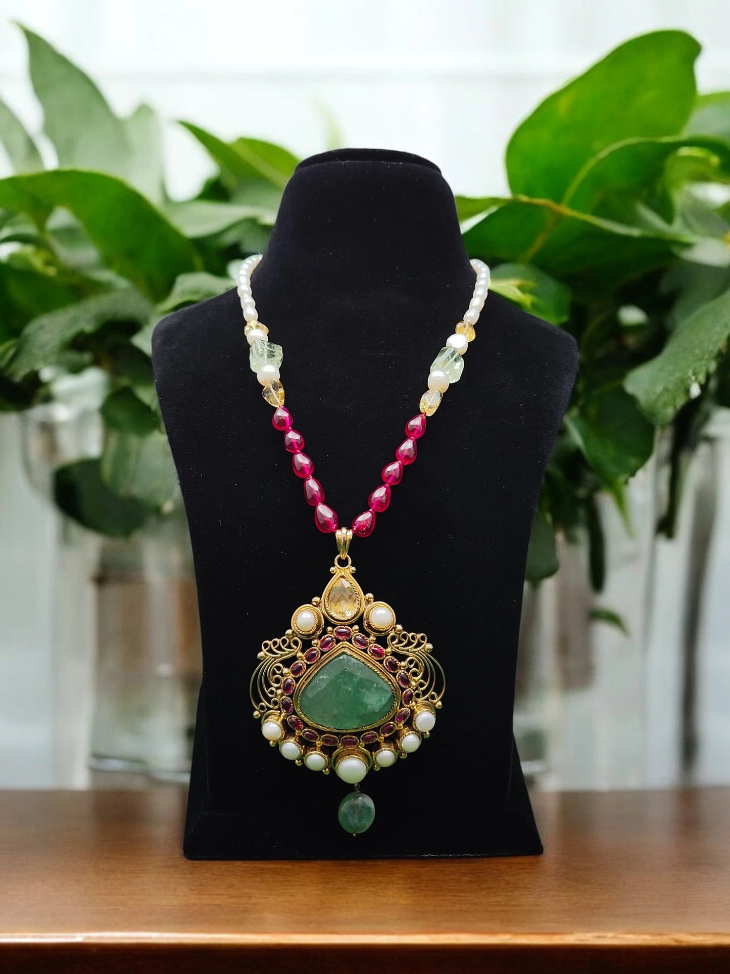 Nalini Semi-Pr. Navratan Necklace