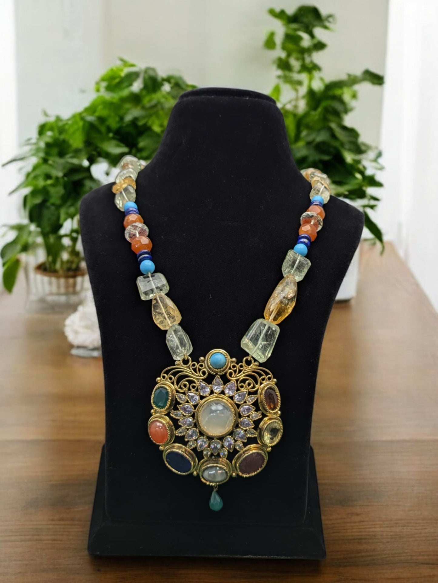 Meera Semi-Pr.Navratan Necklace