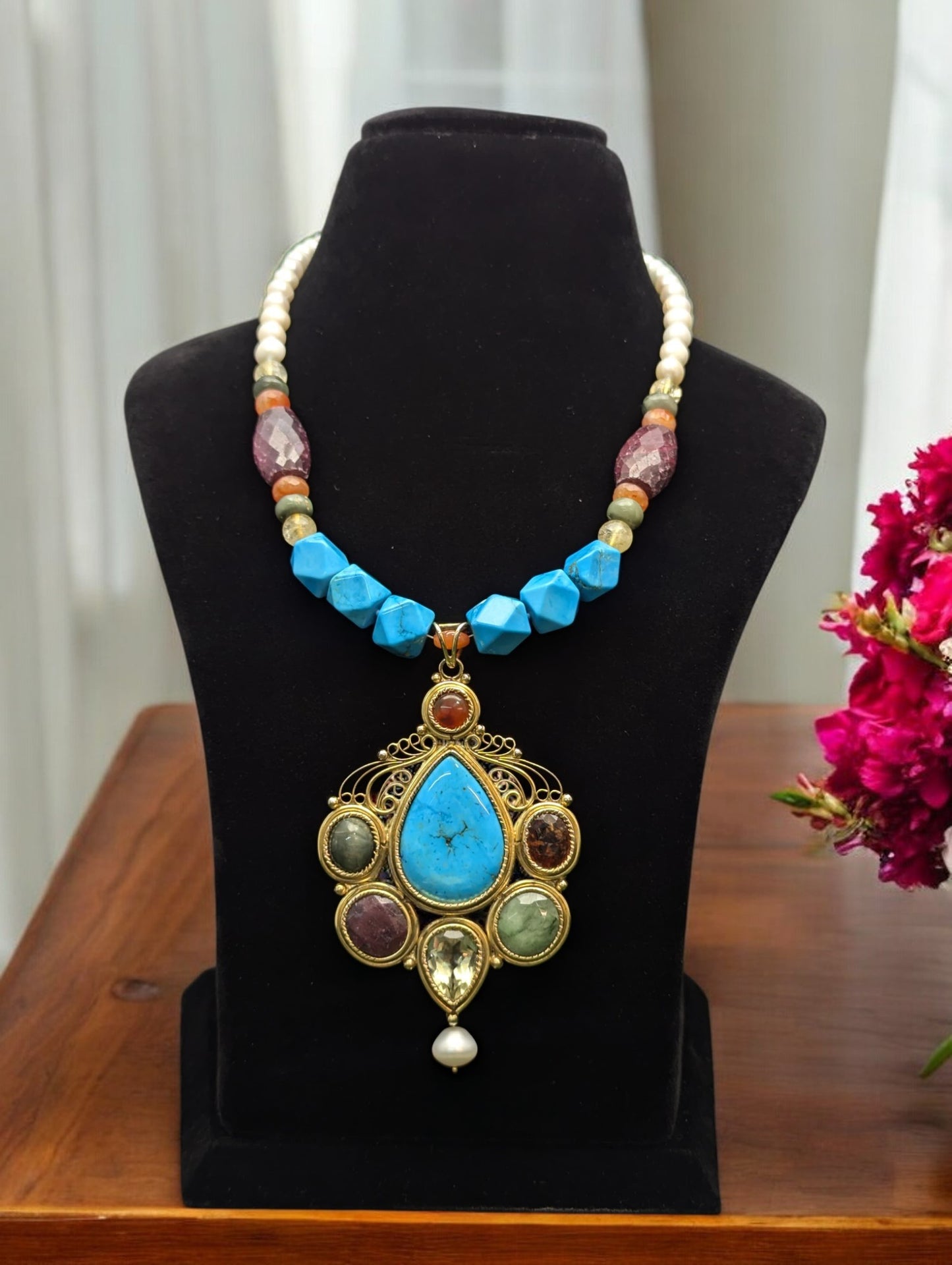 Zoya Semi-Pr. Navratan Necklace