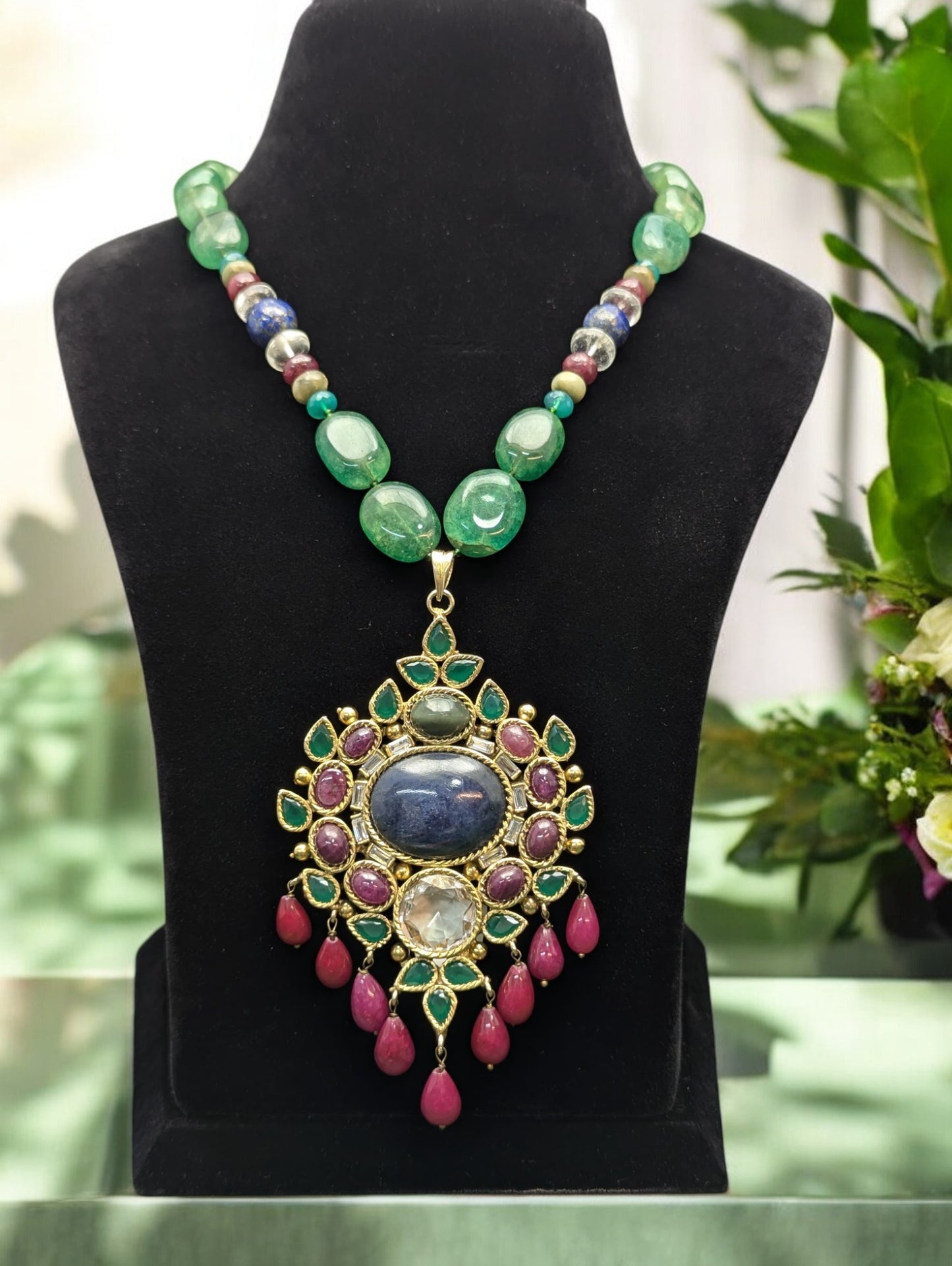 Myra Semi-Pr. Navratan Necklace