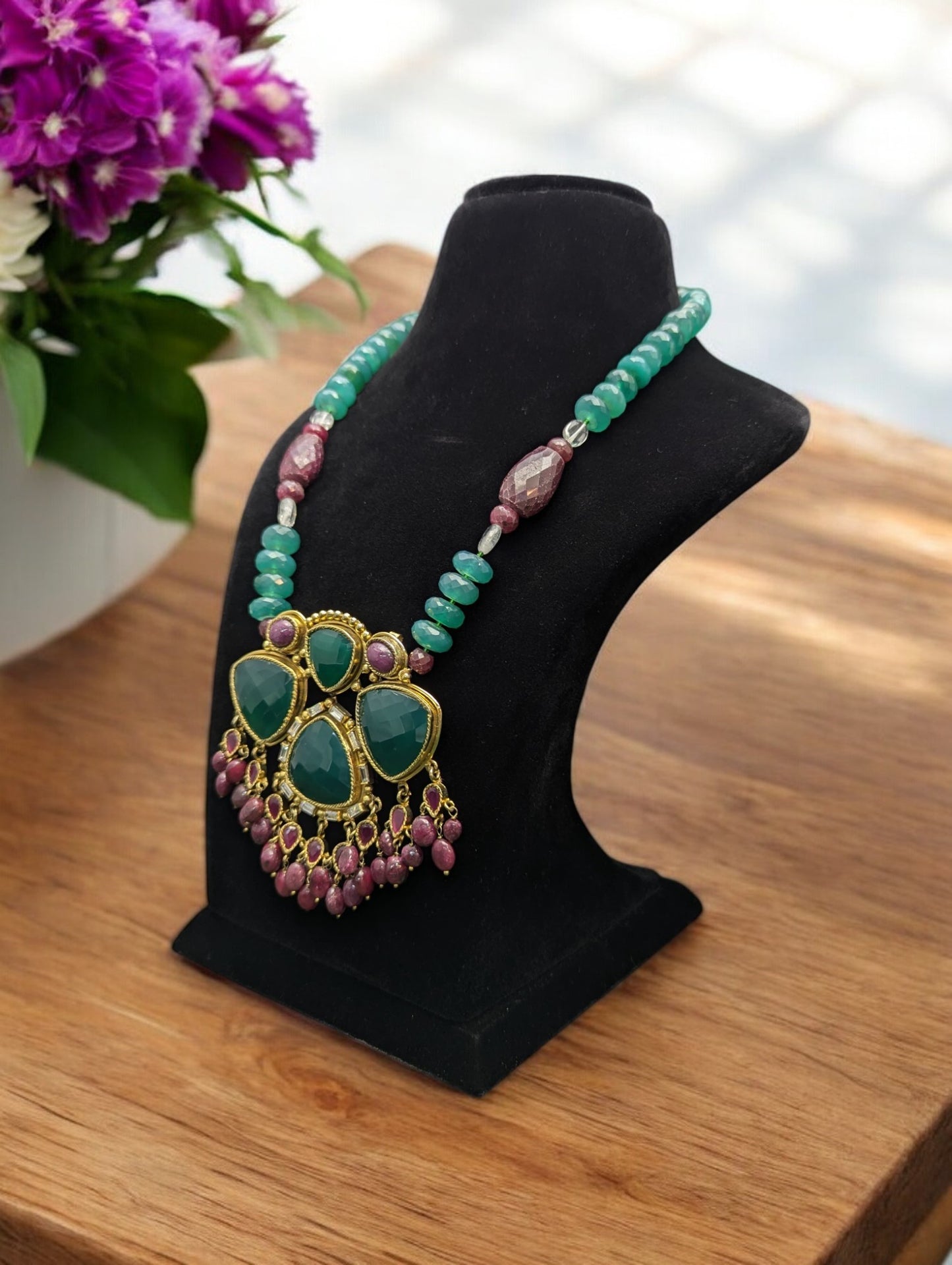 Aahana Semi-Pr. Navratan Necklace