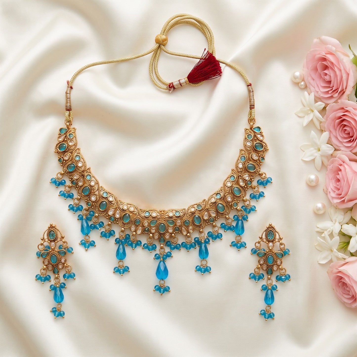 Polki Necklace Set - E004I6