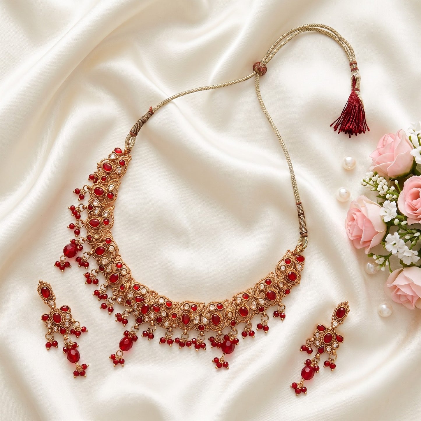 Polki Necklace Set - E004IB