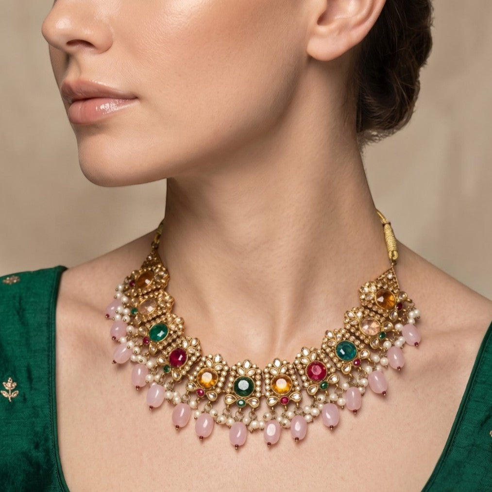 Polki Necklace Set - E004IQ