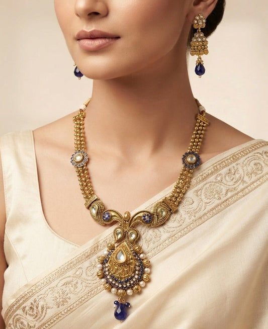 Polki Necklace Set - E004IT